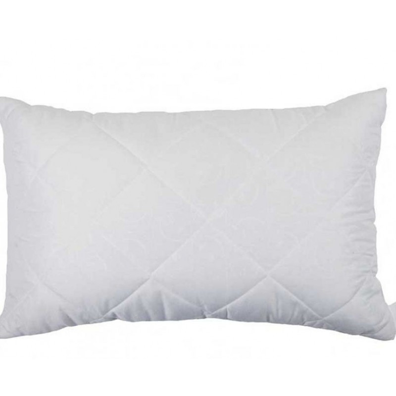 Біла стьобана подушка із силіконового волокна 50х70 від українського виробника 51218