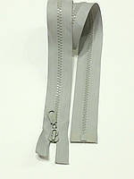 Замок-блискавка  роз'ємний пластиковий №5 "Трактор" ,1 бігунок, 55 см. Сірий світлий Застежка молния