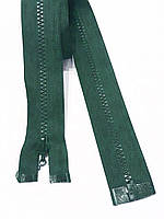 Замок-блискавка  роз'ємний пластиковий №5 "Трактор" ,1 бігунок, 55 см. Зелений темн Застежка молния