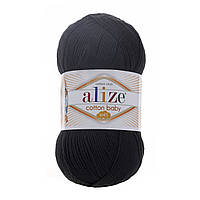 Alize COTTON BABY SOFT (Котон Бейбі Софт) № 60 чорний (Пряжа бавовна з акрилом, нитки для в'язання)