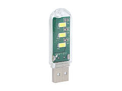 Кишеньковий USB ліхтарик з трьома світлодіодами