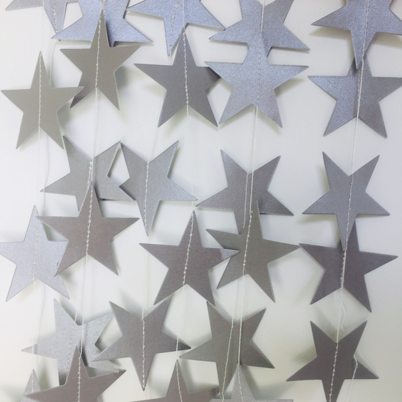 Гірлянда із зірочками 4 метри срібло 7 см, фото 1