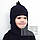Зимова р 48-50 1-2 роки термо дитяча шапка шлем балаклава капор для хлопчика зима Динозавр 5088 Синій 48, фото 5