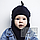 Зимова р 48-50 1-2 роки термо дитяча шапка шлем балаклава капор для хлопчика зима Динозавр 5088 Синій 48, фото 6