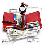 Гаманець шкіряний чоловічий. Портмоне гаманець з натуральної шкіри (чорний), фото 9