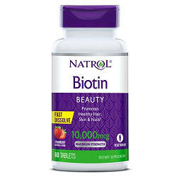 Биотин Natrol Biotin 10,000 mcg 60 tabs