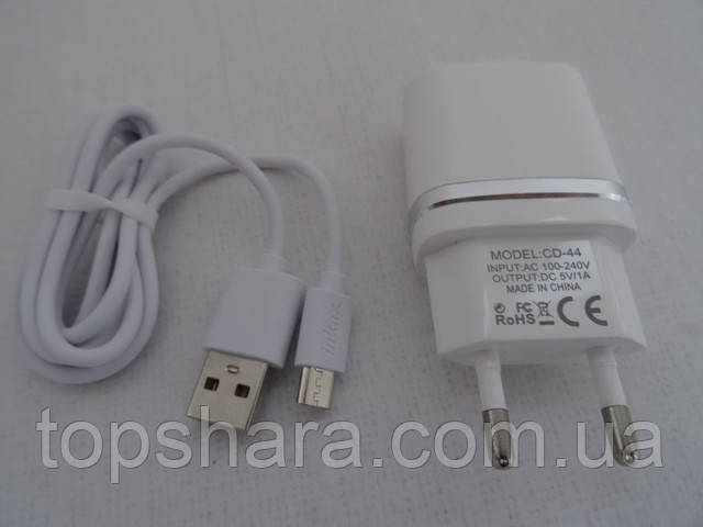 Сетевое зарядное устройство Inkax CD-44 micro USB 1A white