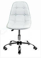 Крісло Alex Office ЕК біла екошкіра на коліщатках з регулюванням висоти дизайн Charles Eames, фото 3