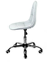 Крісло Alex Office ЕК біла екошкіра на коліщатках з регулюванням висоти дизайн Charles Eames, фото 2