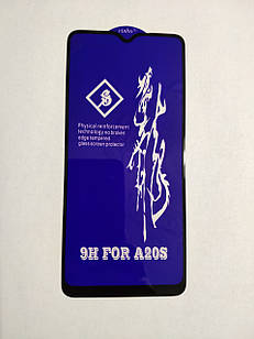 Захисне скло 6D для Samsung A20S/A207F Full Glue Чорне