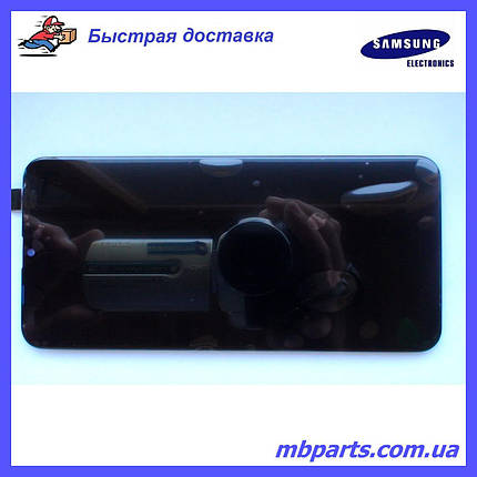 Дисплей із сенсором Samsung M205 Galaxy M20 чорний, GH82-18682A, оригінал, без рамки!, фото 1