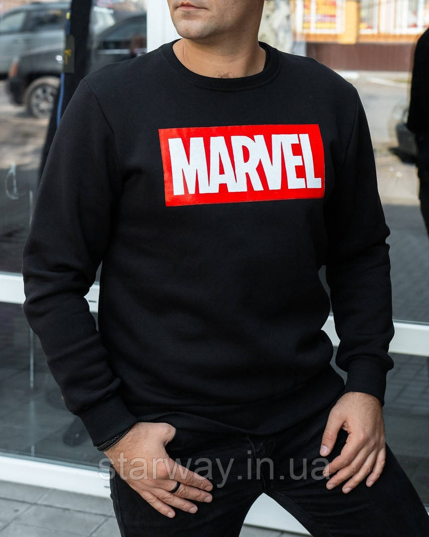 Чорний світшот  ⁇  кофта Marvel classic logo