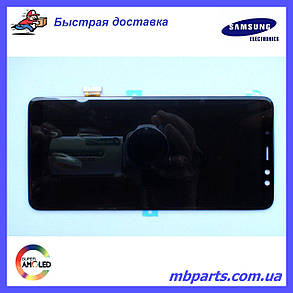 Дисплей з сенсором Samsung A730 Galaxy A8 Plus чорний/black, GH97-21534A, фото 2