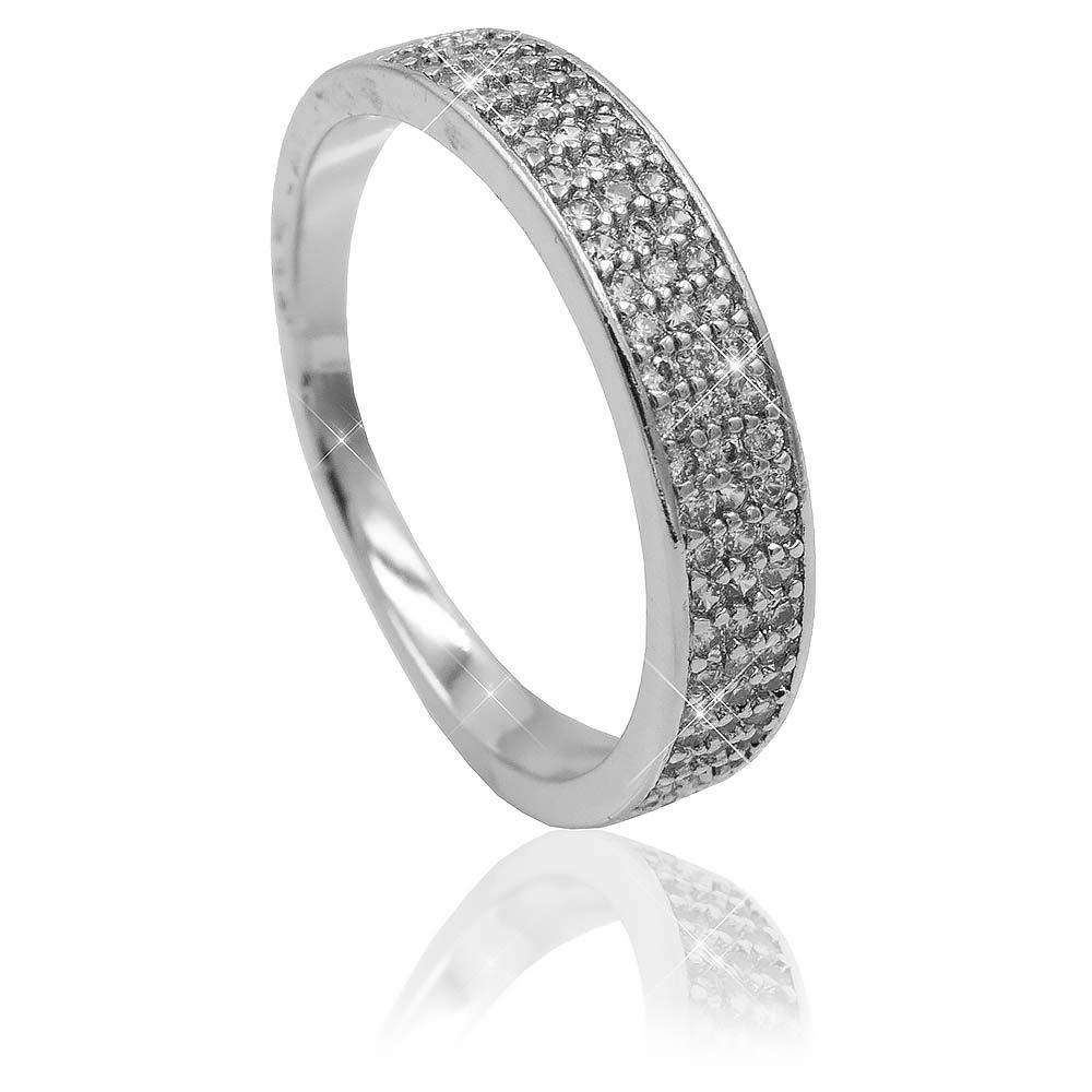 Кільце родіум Xuping тріо дорожкі камней, фото 1