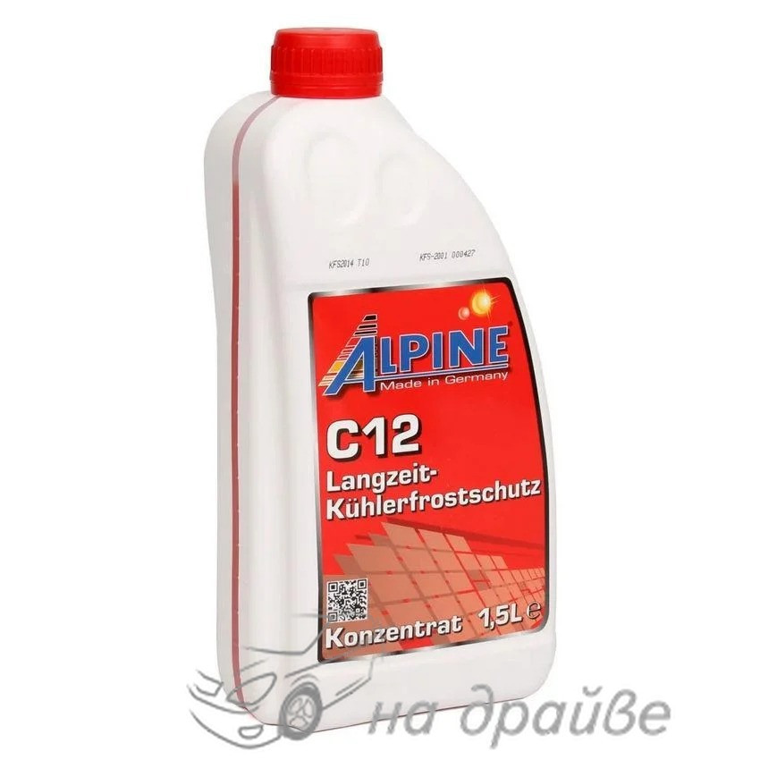 Антифриз -80°C червоний 1,5 л концентрат ALPINE C12 Langzeitkühlerfrostschutz