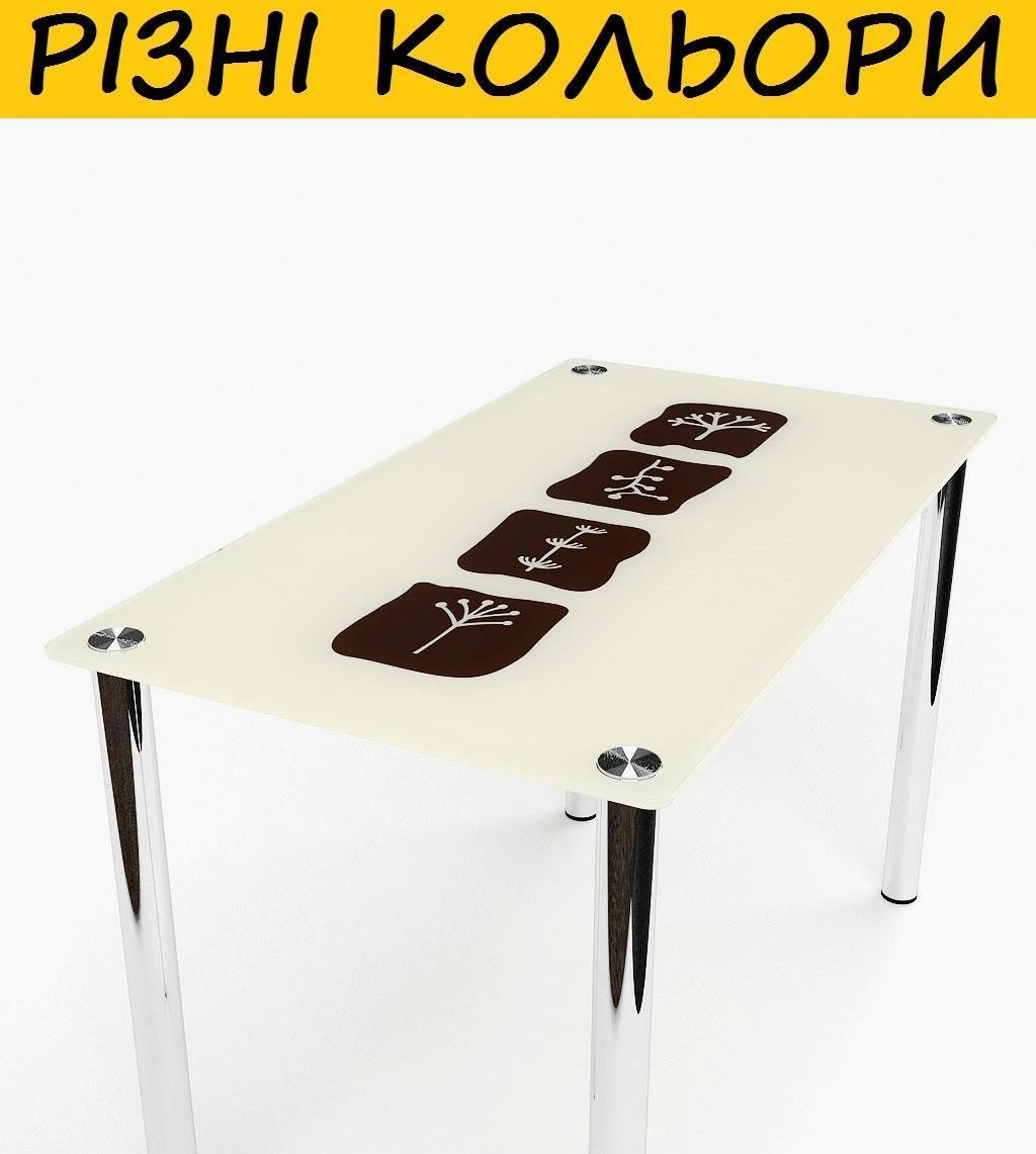 Стіл кухонний скляний Польовий. Колір та розмір можна змінювати.  Можливий фотодрук та матування., фото 1