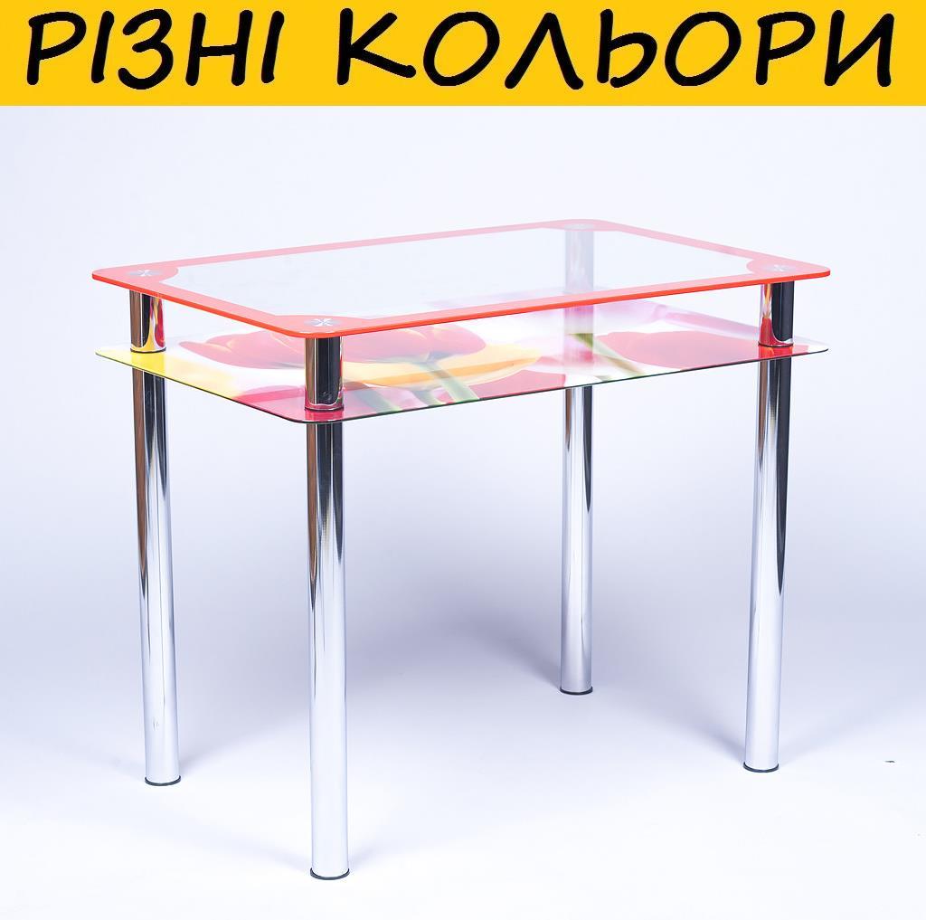 Стіл кухонний скляний Рамка фотодрук. Колір та розмір можна змінювати. Можливий фотодрук та матування, фото 1