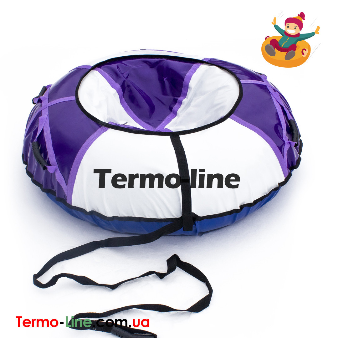 Тюбінг надувні санки, ватрушка діаметр 120 см - фіолетовий-білий, фото 1