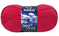Nako SPORT WOOL ( Спорт Вул ) № 10116 герань (Шерстяная пряжа с акрилом, нитки для вязания)