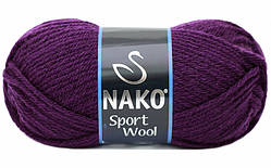 Nako SPORT WOOL ( Спорт Вул ) № 3260 фіолетовий (Вовняна пряжа з акрилом, нитки для в'язання)