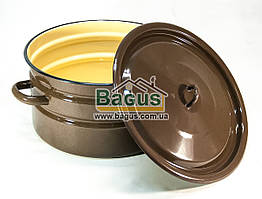 Бак емальований 14 л (d-32 см, h-18 см) з кришкою Новогоосковський посуд 2825/1