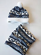 Шапка + баф Holly | Комплект зимовий | Шапка з помпоном, фото 6