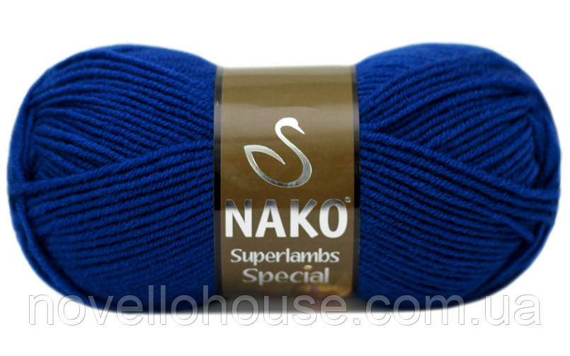 Nako SUPERLAMBS SPECIAL (Суперламбс спесіал) № 1599 волошка (Напівшерстяна пряжа, нитки для в'язання)