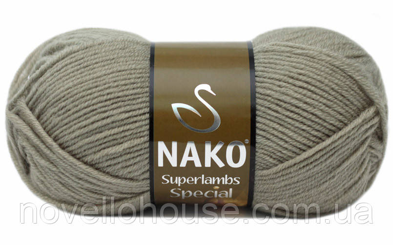 Nako SUPERLAMBS SPECIAL (Суперламбс спесіал) № 10007 галька (Напівшерстяна пряжа, нитки для в'язання)