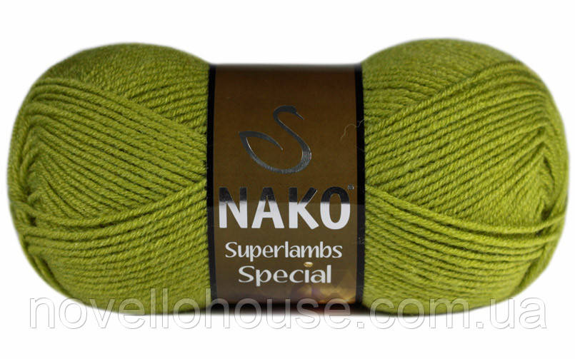 Nako SUPERLAMBS SPECIAL (Суперламбс спесіал) № 23107 фісташковий (Напівшерстяна пряжа, нитки для в'язання)