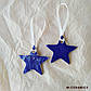 Новогодняя керамическая игрушка ручной работы "Звезда" синее кружево, фото 3