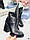 38 р. Ботильоны ботильены женские зимние черные кожаные на высоком каблуке, из натуральной кожи, кожа, фото 3