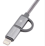 Кабель Awei CL-930C 2 в 1 Lightning і Micro USB, рожевий, фото 2