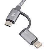 Кабель Awei CL-930C 2 в 1 Lightning і Micro USB, рожевий, фото 8