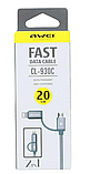 Кабель Awei CL-930C 2 в 1 Lightning і Micro USB, рожевий, фото 5