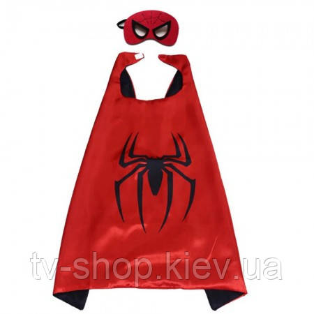 Маскарадний дитячий плащ з маскою Спайдермен, фото 1