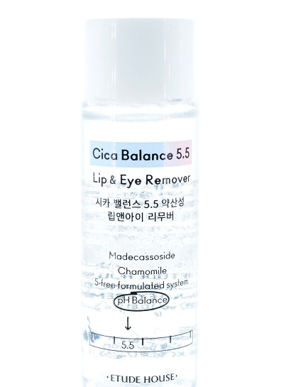 Слабокислотное двухфазное средство для снятия макияжа Etude House Cica Balance 5.5 Lip & Eye Remover 24 мл - фото 1 - id-p1017848882