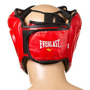 Шолом для боксу червоний із пластиковою маскою Everlast розмір S, фото 3