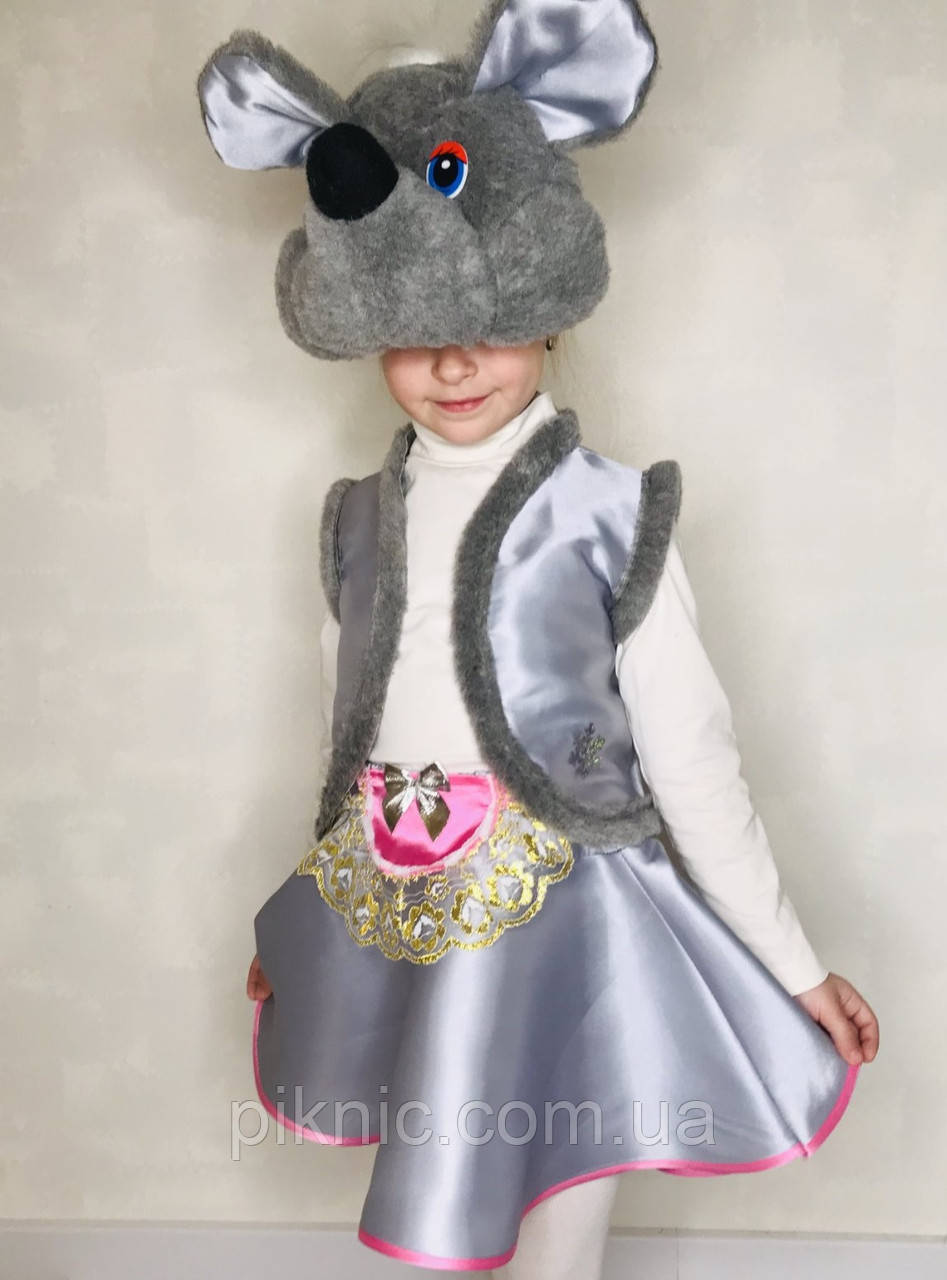 Детский костюм Мышки для девочки 5,6,7 лет Новогодний карнавальный костюм Мышка 340 - фото 2 - id-p1093318199