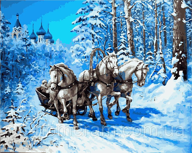Картина за номерами Babylon Російська трійка (VP470) 40 х 50 см