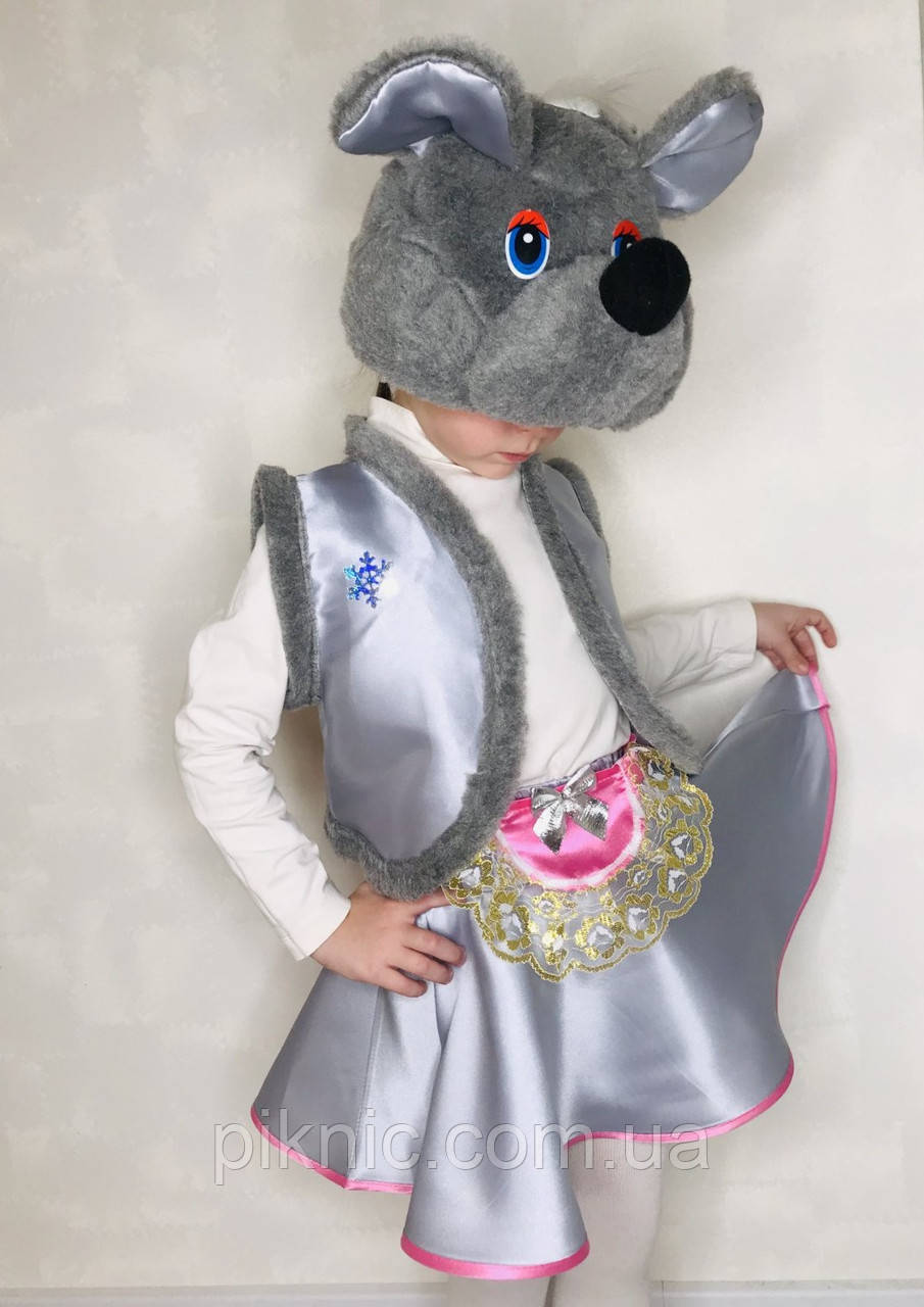 Детский костюм Мышки для девочки 5,6,7 лет Новогодний карнавальный костюм Мышка 340 - фото 1 - id-p1093318199
