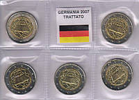 Германия набор из 5 монет по 2 евро 2007 A, D, F, G, J «Римский договор» UNC