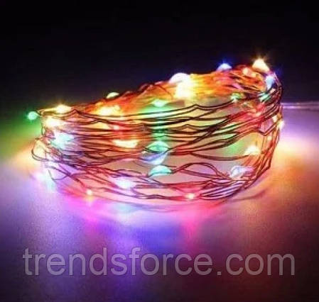 Гірлянда мідна дротяна 100 led з підсвіткою (ЧП) Usb (СП) Rgb (RD-7112)154548, фото 3