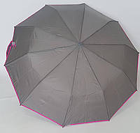 Однотонный женский зонт с цветной каймой