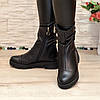 Черевики жіночі чорні шкіряні на товстій підошві, фото 2