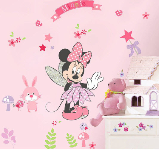 Наклейка в дитячу кохану Мікі Мауса "Minnie Mouse" (лист 40*80 см) наклейки в детсад