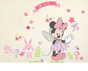 Наклейка в дитячу кохану Мікі Мауса "Minnie Mouse" (лист 40*80 см) наклейки в детсад, фото 2