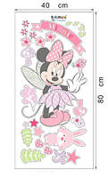 Наклейка в дитячу кохану Мікі Мауса "Minnie Mouse" (лист 40*80 см) наклейки в детсад, фото 2