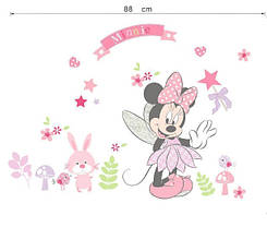 Наклейка в дитячу кохану Мікі Мауса "Minnie Mouse" (лист 40*80 см) наклейки в детсад, фото 3