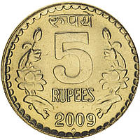 Индия 5 рупий 2009-2010 XF (KM#373)