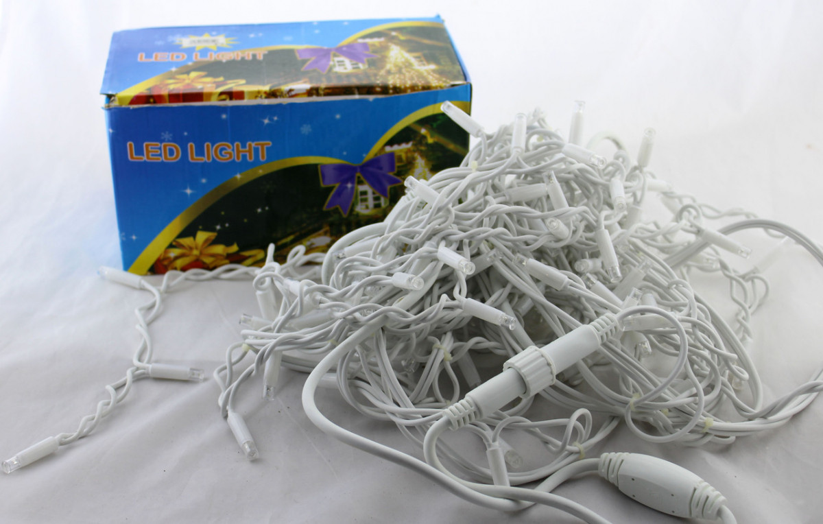 Xmas 120 3.3 Line Short curtain Бурульки WW-2 Теп. біл. Вулична+з&#39;єднувач, фото 1